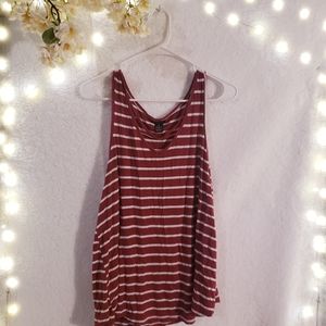 Rue21 Red and White Stripped Tank